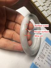 Load image into Gallery viewer, 55mm Certified type A 100% Natural light green/purple/yellow round cut Jadeite bangle AE62-6546