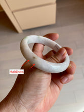 Load image into Gallery viewer, 57.8mm certified 100% natural sunny green/white jadeite jade bangle BF42-1471