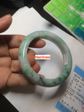 Load image into Gallery viewer, 57.6mm Certified 100% natural Type A sunny green/white jadeite jade bangle AX49-4131