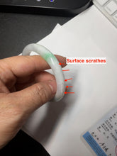 Load image into Gallery viewer, 51mm Certified Type A 100% Natural sunny green white Jadeite Jade oval bangle D161-5352