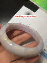 Load image into Gallery viewer, 53.8mm certificated Type A 100% Natural light purple/white/yellow Jadeite Jade bangle K112-4023