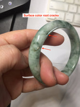 Load image into Gallery viewer, 55.2mm certified Type A 100% Natural dark green gray Jadeite Jade bangle BS113-6644
