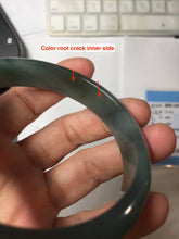 Load image into Gallery viewer, 59.7mm Certified Type A 100% Natural dark green/blue/gray/black Guatemala Jadeite bangle BS154-0129