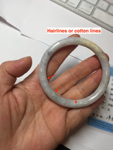 Load image into Gallery viewer, 54mm certified 100% natural Type A light yellow/white/purple/black(Wuji) round cut jadeite jade bangle BS9-9567