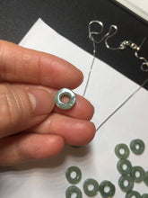 Load image into Gallery viewer, 9.5-10mm Type A 100% Natural light green Guatemala Jadeite Jade small safty ring pendant group PC192 Add on item