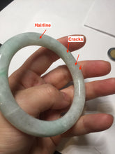 Load image into Gallery viewer, 55mm certified 100% natural type A sunny green/light green round cut jadeite jade bangle BK118-9816