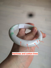 Load image into Gallery viewer, 61.8 mm certified type A 100% Natural sunny green/purple/white Jadeite Jade bangle AX103-5428