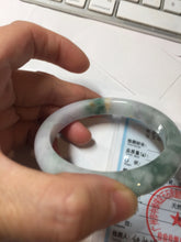 Load image into Gallery viewer, 54.5mm Certified 100% natural Type A Watermelon Rind Green & Light Purple jadeite jade bangle PH242-0177