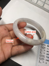 Load image into Gallery viewer, 56.6mm certified 100% natural Type A icy watery light purple/white jadeite jade bangle BP10-2678