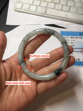 Load image into Gallery viewer, 57.2mm certified 100% natural Type A white sunny green dark green ink painting (水墨) round cut jadeite jade bangle PC158-3151