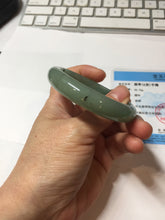Load image into Gallery viewer, 52.4mm Certified Type A 100% Natural Oily Dark Green Gray Black(油青) Oval Jadeite Jade Bangle PH260-7132