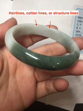 Load image into Gallery viewer, 51mm certified 100% natural Type A sunny green oily dark green gray black(老油青) half mountain half water (半山半水) oval jadeite jade bangle BS175-0060