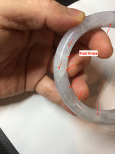 Load image into Gallery viewer, Shopify Only. 57mm Certified Type A 100% Natural icy watery green purple Jadeite Jade bangle BM85-8637