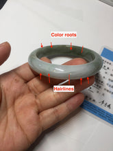 Load image into Gallery viewer, 57.4mm certified Type A 100% Natural dark green gray black white with floating seaweed Jadeite Jade bangle BS25-7689