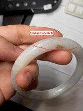 Load image into Gallery viewer, 56mm Certified Type A 100% Natural light purple white round cut Jadeite bangle BS128-4024