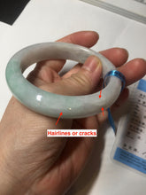 Load image into Gallery viewer, 56.5mm certified 100% natural type A white/light green white purple jadeite jade bangle AH100-0545