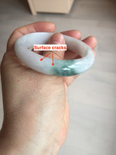 Load image into Gallery viewer, 52mm certified type A 100% Natural green/white oval jadeite jade bangle BK125-0256