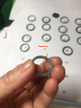 Load image into Gallery viewer, 16.5mm size 6 100% natural type A icy watery green/blue icy watery Guatemala jadeite jade band ring group PA256
