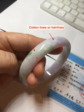 Load image into Gallery viewer, 59.5mm certified 100% natural Type A sunny green/purple white jadeite jade bangle PC197-1217