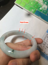 Load image into Gallery viewer, 61mm Certified Type A 100% Natural light green/white jadeite Jade bangle AX80-4362