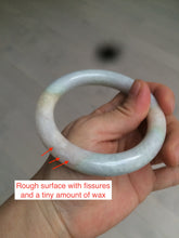 Load image into Gallery viewer, 57.9mm certified 100% natural type A light sunny green/purple/yellow chubby round cut jadeite jade bangle BF33-9221