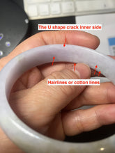 Load image into Gallery viewer, 57.7mm Certified Type A 100% Natural light purple white gray Jadeite bangle BH99-2161