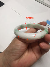 Load image into Gallery viewer, 57mm Certified Type A 100% Natural sunny green/white(白底青) Jadeite Jade bangle AY91-2805