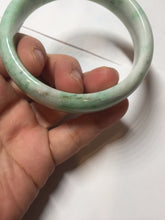 Load image into Gallery viewer, 58mm certified 100% natural Type A sunny green white jadeite bangle PD150-6263