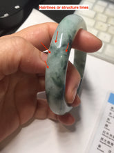 Load image into Gallery viewer, 58.2mm Type A 100% Natural light green/blue/white chubby Jadeite Jade bangle BS130-4037
