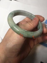 Load image into Gallery viewer, 55.7mm certified 100% natural type A green/yellow/gray jadeite jade bangle AU53-0246