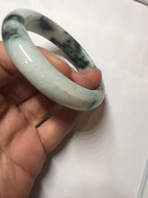 Load image into Gallery viewer, 53mm certified 100% natural Type A green white with green floating flowers jadeite bangle PD157-6246