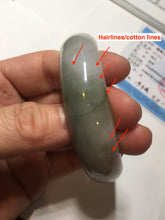 Load image into Gallery viewer, 57.5mm Certified 100% natural Type A dark green white gray chubby jadeite jade bangle AD118-2998