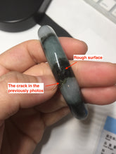 Load image into Gallery viewer, Shopify only. 56.5mm certified 100% natural type A dark green white jadeite jade bangle BN88-4487