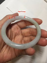 Load image into Gallery viewer, 54.7mm certified 100% natural Type A gray green white purple round cut jadeite jade bangle AA124-4912