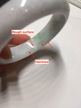 Load image into Gallery viewer, 54.6mm certified 100% natural Type A light gray white purple chubby jadeite jade bangle PH150-4758