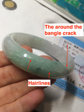 Load image into Gallery viewer, 55.6mm Certified type A 100% Natural icy watery light green Jadeite bangle AY24-1699