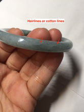 Load image into Gallery viewer, 55.5mm Certified Type A 100% Natural dark green/purple/gray round cut Jadeite bangle AA127-6935