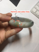 Load image into Gallery viewer, 58.6mm certified type A 100% Natural green/brown/purple/gray (Fu LU SHOU) Jadeite Jade bangle F103