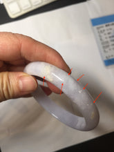 Load image into Gallery viewer, 56.1mm certified 100% Natural type A light purple white Jadeite Jade bangle PH194-8257