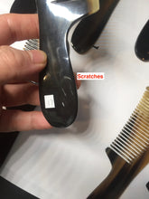 Load image into Gallery viewer, 15.5cm 100% Natural black yellow Buffalo Horn Comb with flaws group AW9