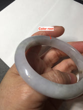Load image into Gallery viewer, 57.6mm Certified Type A 100% Natural icy watery white purple black brown Jadeite Jade bangle BM21-7700