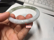 Load image into Gallery viewer, 58.7mm Certified Type A 100% Natural green white slim round cut Jadeite Jade bangle Y169-3693