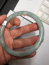 Load image into Gallery viewer, Sold, please don't order. Thanks. 64.7mm Certified type A 100% Natural light green round cut Jadeite bangle J143-(1947)