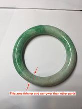 Load image into Gallery viewer, 56.5mm certified 100% natural sunny green yellow chubby jadeite jade bangle AS89-7058