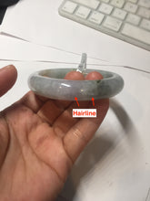 Load image into Gallery viewer, 55.7mm Certified Type A 100% Natural watery light purple/green/white Jadeite Jade bangle F99-3522