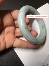 Load image into Gallery viewer, 58.3mm Certified 100% natural Type A sunny green/purple/yellow(Fu Lu Shou) chubby jadeite jade bangle AK55-1188