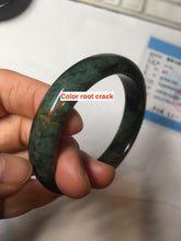 Load image into Gallery viewer, 52.7mm Certified Type A 100% Natural brown oily dark green(老油青) gray black Jadeite Jade bangle PC218-6231