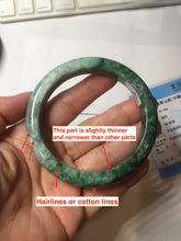 Load image into Gallery viewer, 57.5mm Certified Type A 100% Natural Sunny Green, Deep Forest Green, Gray & Black Jadeite Jade Bangle AZ159-4038