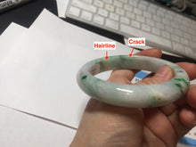 Load image into Gallery viewer, 60.2mm certified Type A 100% Natural light green sunny green light purple Jadeite Jade bangle BK139-5281