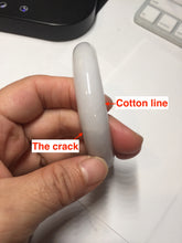 Load image into Gallery viewer, 55.5mm Certified Type A 100% Natural green white Jadeite Jade bangle BQ58-6877